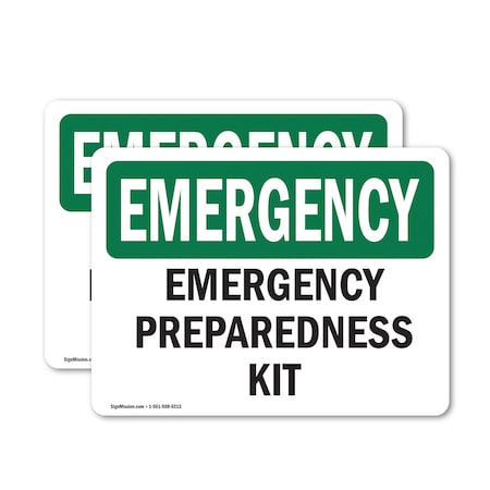 Signmission Preparedness Kit, 18 in W x Rectangle, Vinyl Decal OS-2PACK-EM-D-1218-L-10348